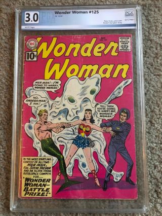 Wonder Woman 125.  1961.  Pgx 3.  0.  G/vg.  White Pages