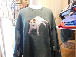 Jack Russell Terrier Full Body Machine Embroidered Sweatshirt