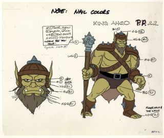 He - Man/she - Ra Masters Of The Universe Animation Art King Ahgo Model Sheet