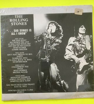 Rolling Stones - Sad Songs Is All I Know (1975) Rare Live 2 Lps Not Tmoq