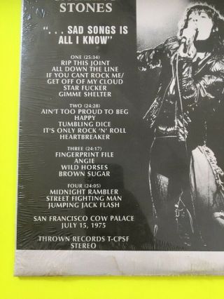 Rolling Stones - Sad Songs is All I Know (1975) rare live 2 LPs Not Tmoq 6