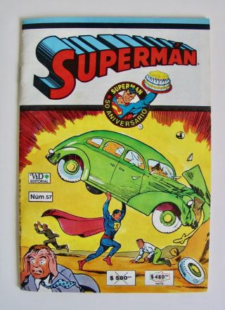 Vintage 1988 Superman Action Comics 1 Comic Book 50th Anniversary Reprint Mexico