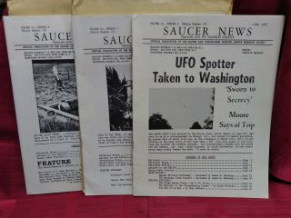 Original/vintage 1963 " Saucer News " (3) June,  Sept. ,  Dec.  Ufo Research Society