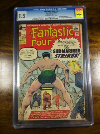 Fantastic Four 14 (may 1963,  Marvel) Cgc 1.  5 Fr/gd Ow - W Pgs Classic Kirby Cover