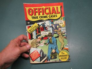 Antique 1947 No 1 10 Cent 64 Page Comic Book Official True Crime Publication
