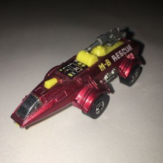 Vintage 1978 Hot Wheels Spacer Racer Metallic Red Space Car,  M - 8 Rescue
