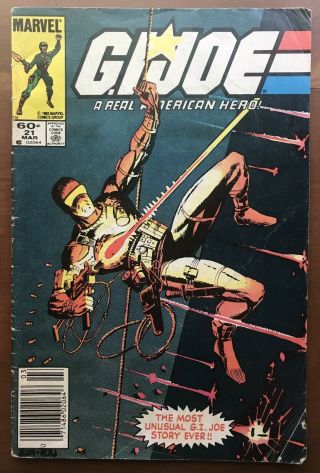 G.  I.  Joe 21 1st Storm Shadow Silent Issue (marvel 1984) Key Comic Low Grade