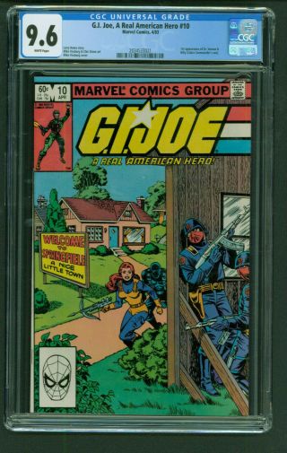 G.  I.  Joe A Real American Hero 10 Cgc 9.  6 White 1st Dr Venom Marvel 1983
