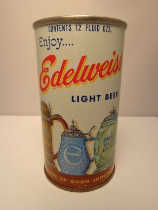 Edelweiss Light Straight Steel Pull Tab Beer Can 61 - 9 Chicago,  Ill