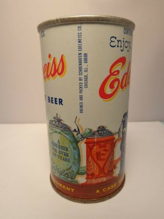 EDELWEISS LIGHT STRAIGHT STEEL PULL TAB BEER CAN 61 - 9 CHICAGO,  ILL 2