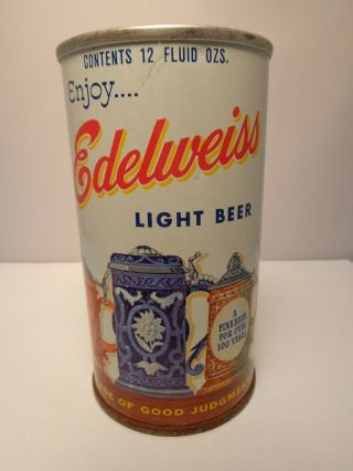 EDELWEISS LIGHT STRAIGHT STEEL PULL TAB BEER CAN 61 - 9 CHICAGO,  ILL 3