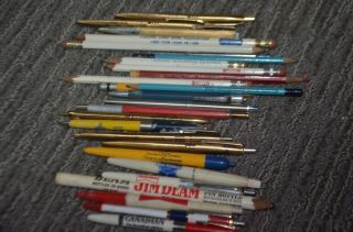 25 Vintage Advertising Pencils Pens Beer Pabst Budweiser Chicago Mercantile Exch