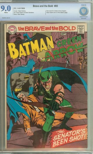 Brave And The Bold 85 Cbcs 9.  0 Hi Grade Green Arrow Look Neal Adams Batman