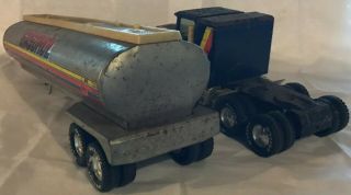 Nylint Freightliner Gasohol Tanker Truck,  Metal,  Blue,  - with Rust 4