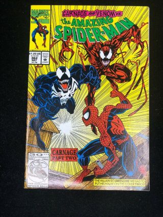 Spider - Man 362 Nm,  1992 Carnage Marvel Comics | Unread Nm,  9.  6