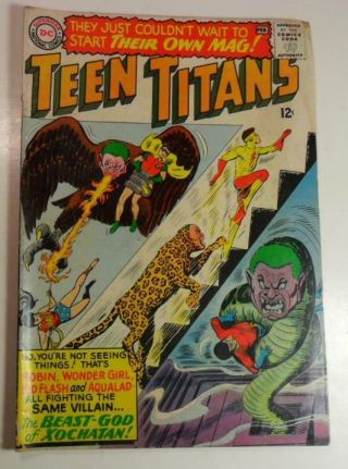 Teen Titans 1 Dc Feb 1966 Peace Corp Batman Flash Aquaman Wonder Woman G/vg 3.  0