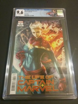 Life Of Captain Marvel 1 Cgc 9.  6 Custom Label Stanley " Artgerm " Variant Cover