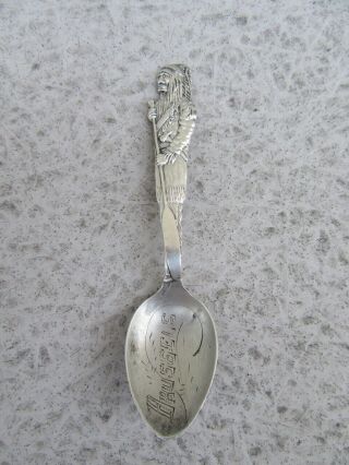 Double - Sided Native American Indian Chief Sterling Spoon - Hallmarked
