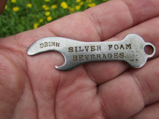 Silver Foam Beverages Bottle Opener Vintage As Found