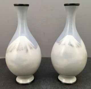 Japanese Meiji Wireless Cloisonne Vases Attributed To Namikawa Sosuke