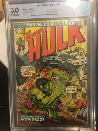 Incredible Hulk 180 Cbcs 3.  0 Gd/vg Off - White First Wolverine