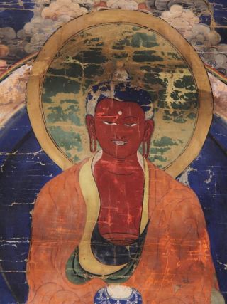 18th Century Mongolian Tibetan Buddhist Thangka Patina And Colors