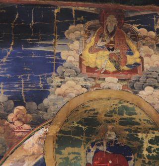 18th Century Mongolian Tibetan Buddhist Thangka Patina and Colors 3