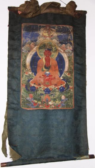 18th Century Mongolian Tibetan Buddhist Thangka Patina and Colors 4