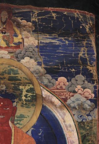 18th Century Mongolian Tibetan Buddhist Thangka Patina and Colors 6
