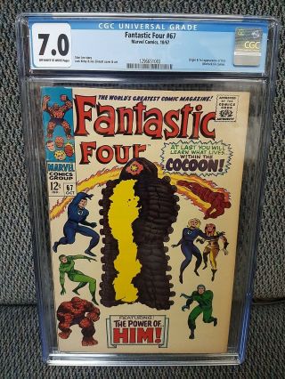 Fantastic Four 67,  Cgc,  7.  0/fine To Vf,  Origin & 1st App Him (warlock)