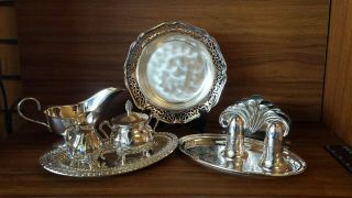 Vintage Silver Plated Home Decorations (9 Items)
