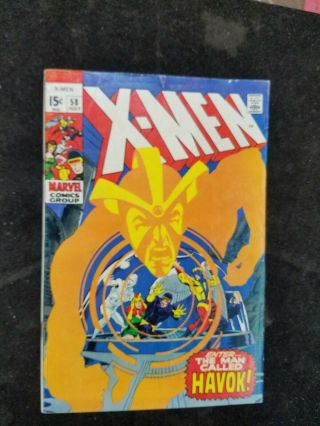 1969 Silver Age Marvel Uncanny X - Men Comic Book No.  58 1st Havok Appearance