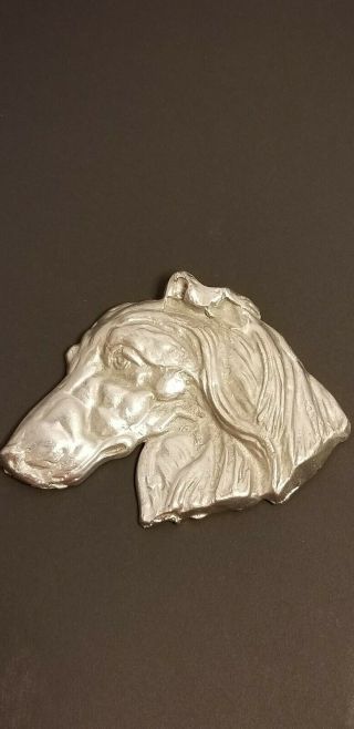 Large Pewter Afghan Hound Head Paperweight