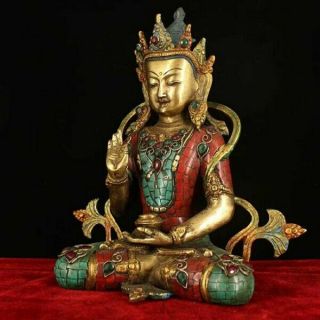Tibetan Classical Bronze Copper Buddhist Rulai Sakyamuni Buddha Statue 3