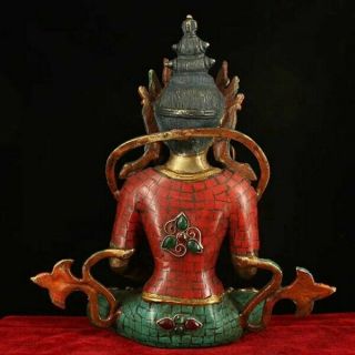 Tibetan Classical Bronze Copper Buddhist Rulai Sakyamuni Buddha Statue 4
