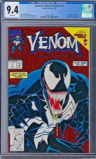 Venom: Lethal Protector 1 Red Foil Cover Marvel Cgc 9.  4 Spider - Man