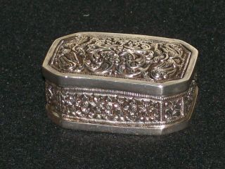 French Silver Repousse Snuff Box Circa 1900 2.  2 Oz.