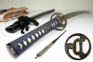 Authentic Antique Japanese L - Wakizashi Sword 69.  7cm Samurai Katana Nihonto