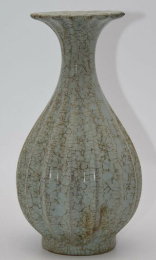 Marvelous Chinese Porcelain Celadon Glaze Vase Unique Juban Bottle X125