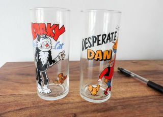 Desperate Dan & Korky From The Dandy Tall Glass Tumblers D C Thomson & Co Ltd