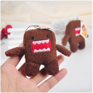 4  Brown Domo Kun Plush Keychain Soft Doll Stuffed Toy Pendant Key Ring Gift