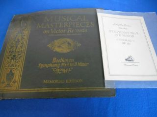 (8) 12 " 78 Rpm Album Musical Masterpieces On Victor - Beethoven No.  9 - 1927