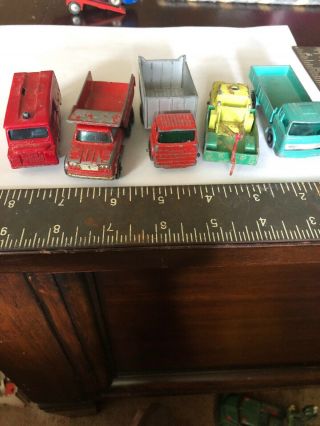 Set Of 5 Vintage Lesney Matchbox Diecast Trucks 5