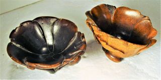 2 UNIQUE CHINESE 18TH C? OX HORN LIBATION CARVED CUPS,  COLORS & PATINA 3