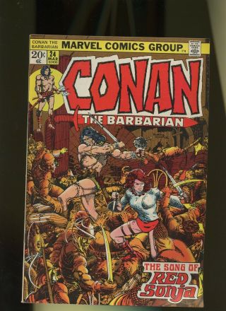 Conan The Barbarian 24 Vg/fn 5.  0 1 Book Marvel Barry Smith Vol.  1 The King