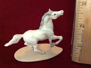 Hagen Renaker Mini - Grey White Arabian Horse On Base - 2049 Ceramic Figurine
