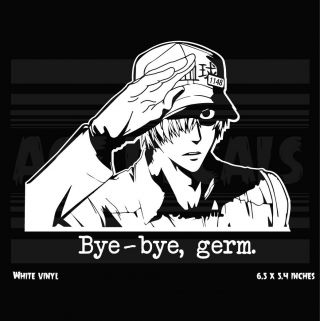 Cells At Work - White Blood Cell - Bye - Bye Germ - Anime - Vinyl Decal Sticker