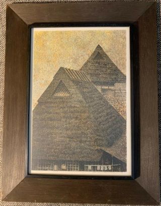 Yukio Katsuda No.  81 - " Thatched Rooftops " - Signed And Numbered
