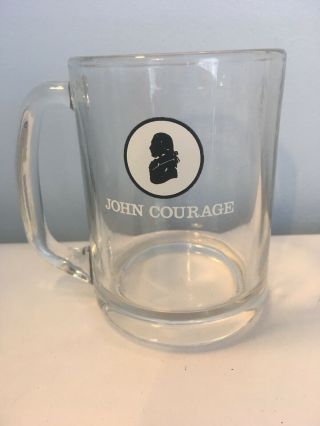 Vintage John Courage Half Pint Beer Mug Tankard Glass Crown Stamp 301 To Line