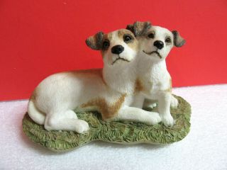 Jack Russell Terrier And Puppy Sherratt & Simpson Resin Figurine